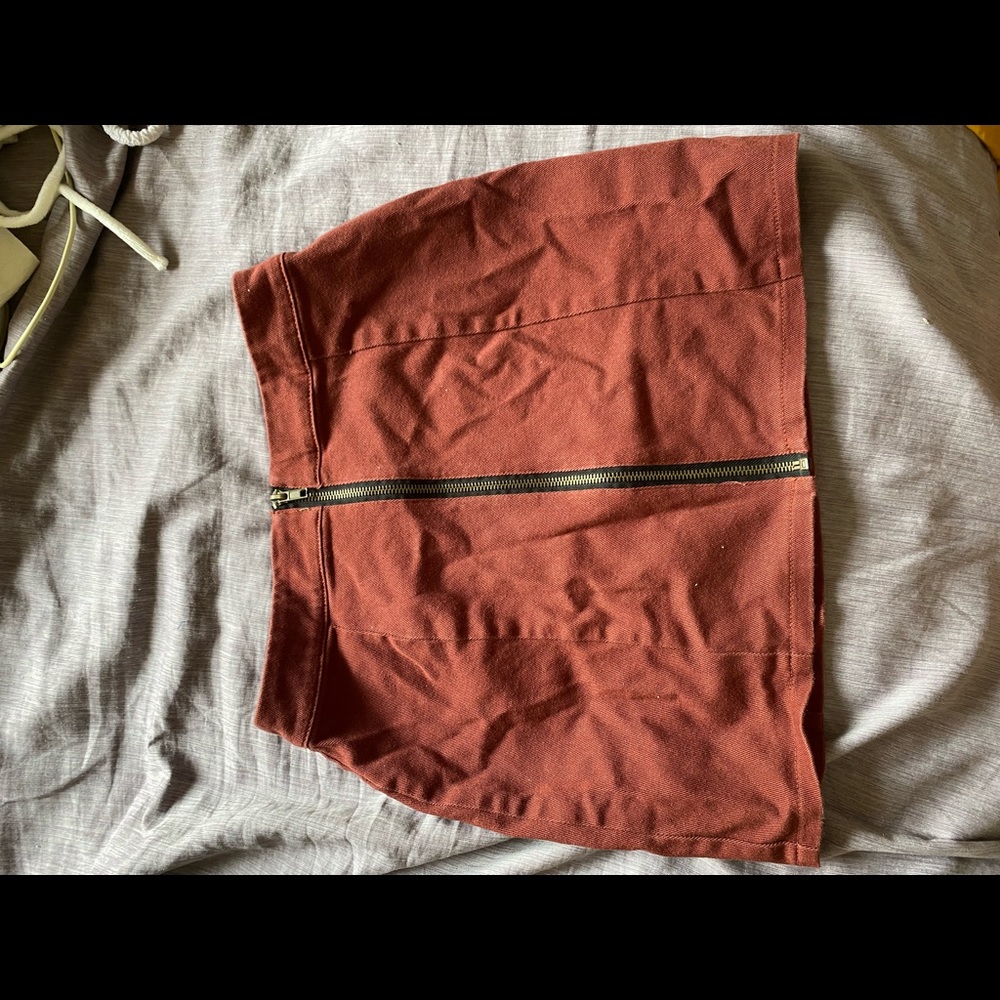 Burnt orange high waisted skirt